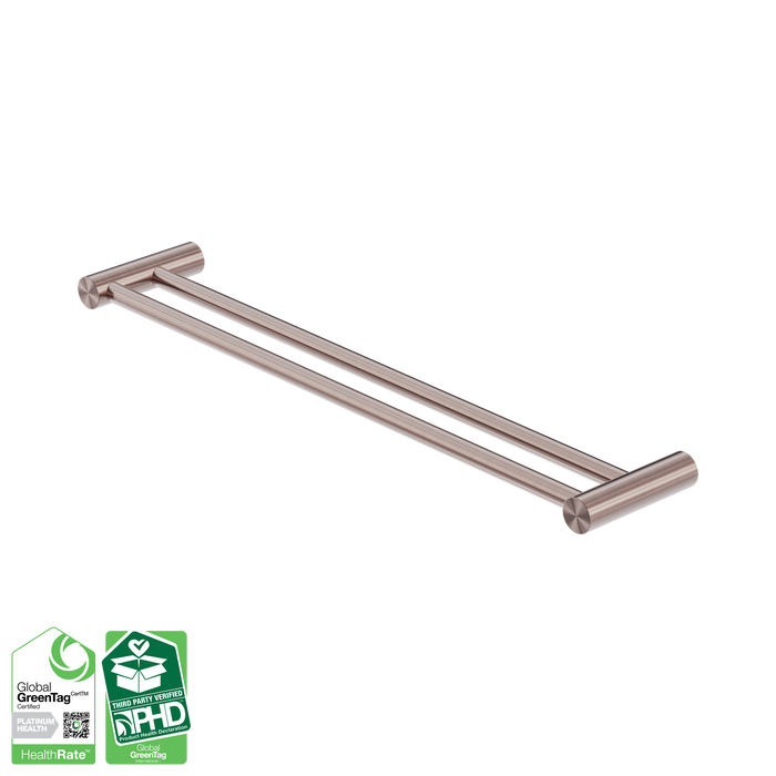 Nero Zen SS316L Double Towel Rail 600mm - Brushed Bronze