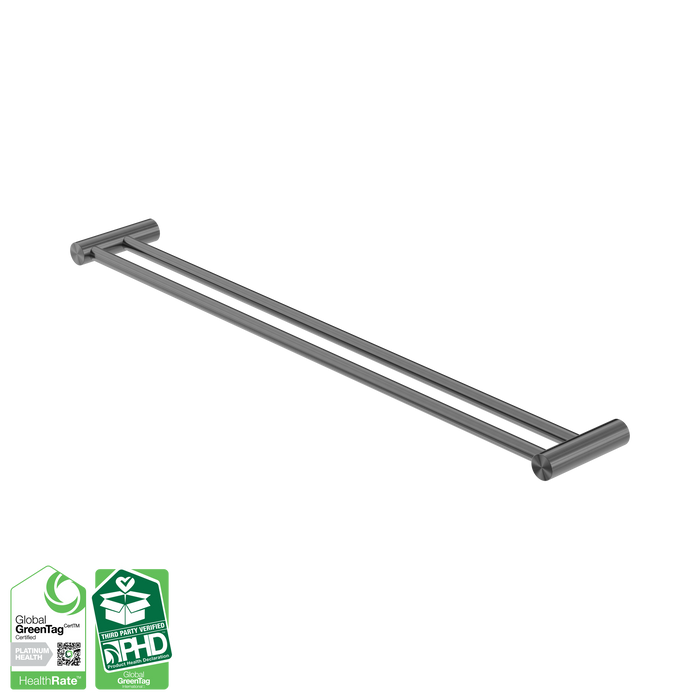 Nero Zen SS316L Double Towel Rail 800mm - Graphite