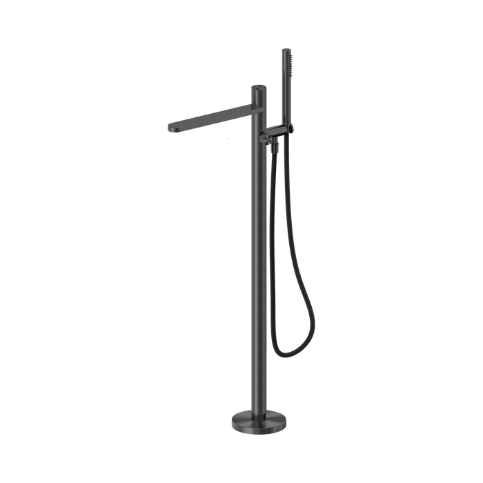 Nero Pure SS316L Progressive Freestanding Bath Mixer With Outdoor Shower Hose - Graphite
