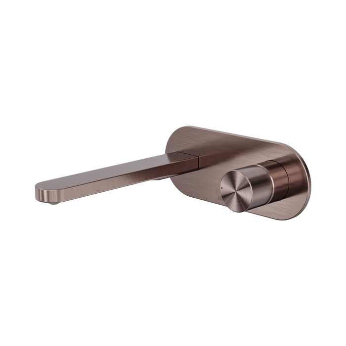 Nero Pure SS316L Progressive Wall Basin/Bath Mixer - Brushed Bronze
