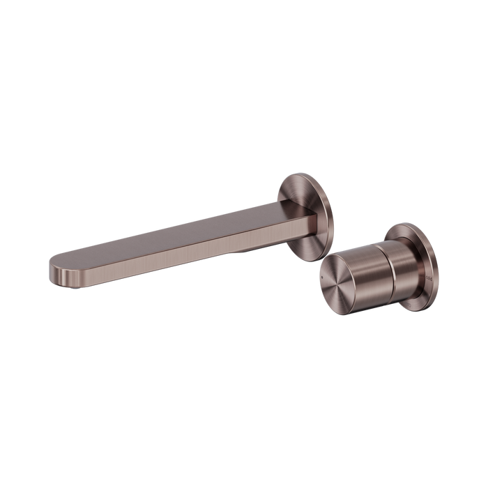 Nero Pure SS316L Progressive Wall Basin/Bath Mixer Separate Back Plate - Brushed Bronze
