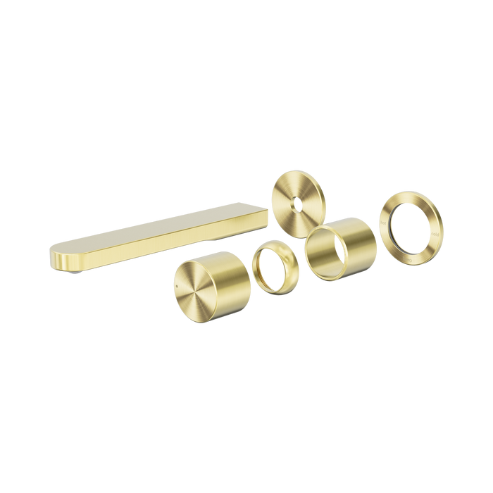 Nero Pure SS316L Progressive Wall Basin/Bath Mixer Separate Back Plate Trim Kits Only - Brushed Gold