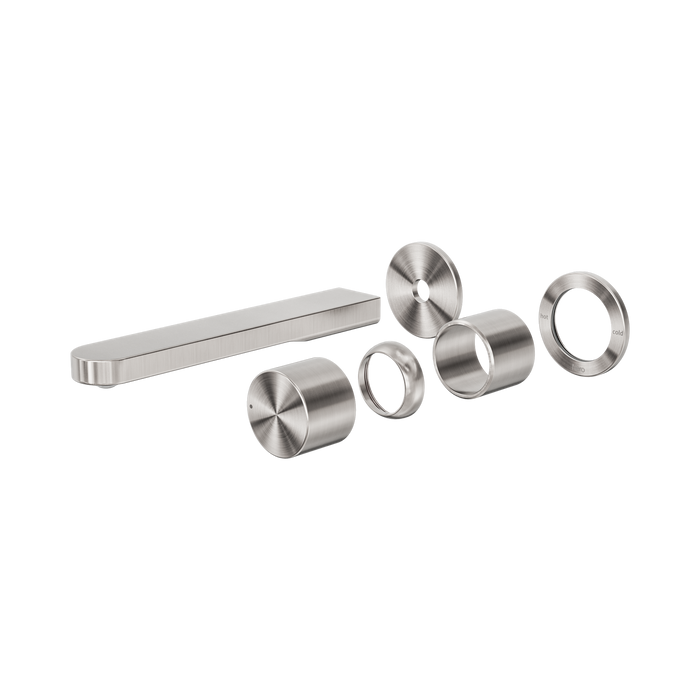 Nero Pure SS316L Progressive Wall Basin/Bath Mixer Separate Back Plate Trim Kits Only - Brushed Nickel