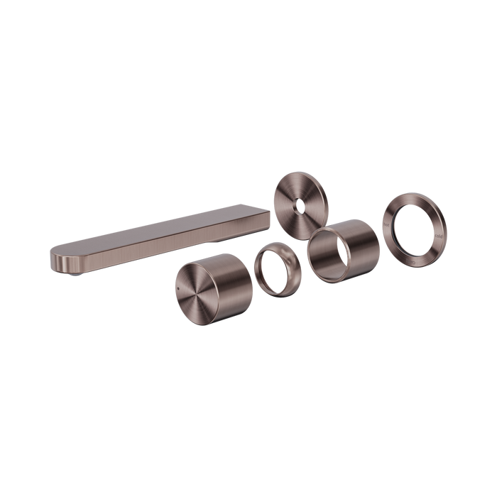 Nero Pure SS316L Progressive Wall Basin/Bath Mixer Separate Back Plate Trim Kits Only - Brushed Bronze