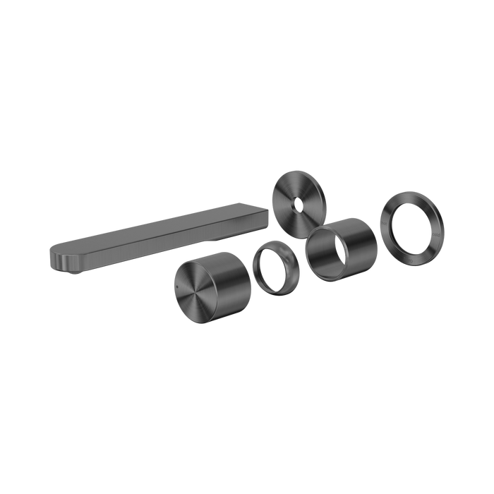 Nero Pure SS316L Progressive Wall Basin/Bath Mixer Separate Back Plate Trim Kits Only - Graphite