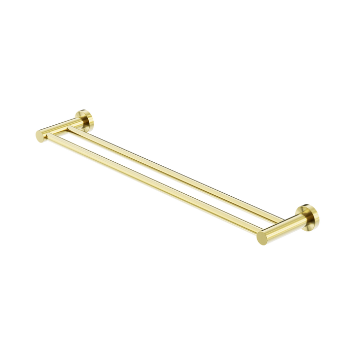 Nero Mecca Double Towel Rail 600mm - Brushed Gold