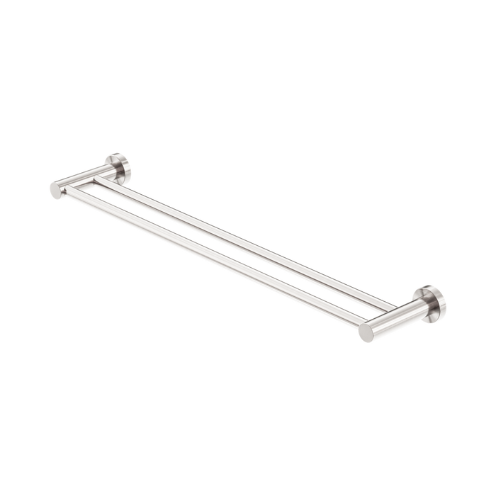 Nero Mecca Double Towel Rail 600mm - Brushed Nickel