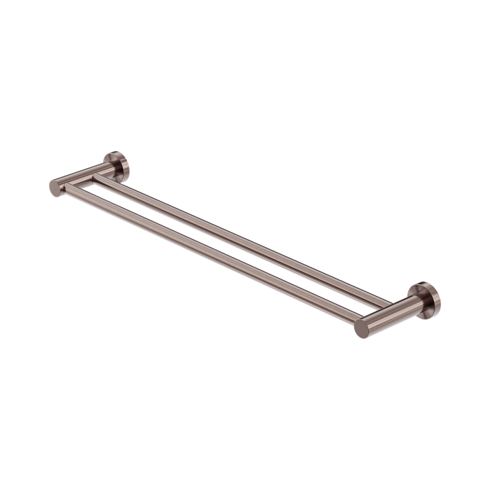 Nero Mecca Double Towel Rail 600mm - Brushed Bronze