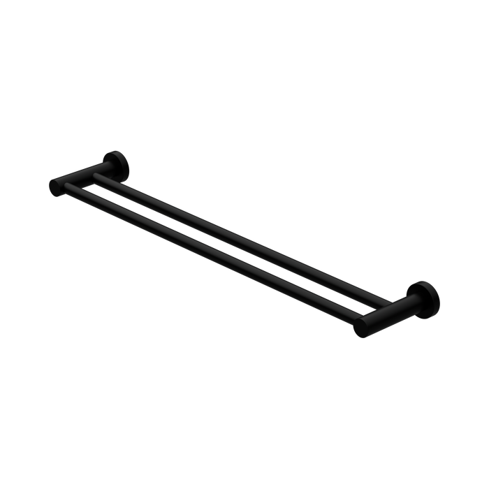Nero Mecca Double Towel Rail 600mm - Matte Black