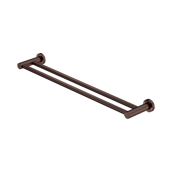 Nero Mecca Double Towel Rail 600mm - Rome Bronze