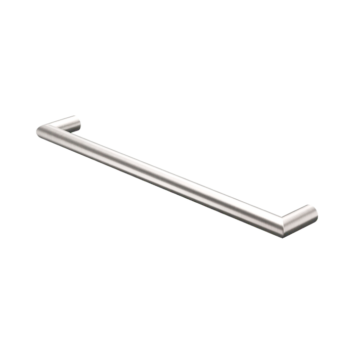 Nero Mecca 240V Single Heated Towel Rail - Brushed Nickel