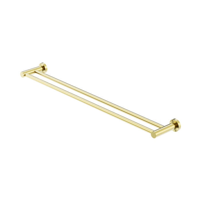 Nero Mecca Double Towel Rail 800mm - Brushed Gold