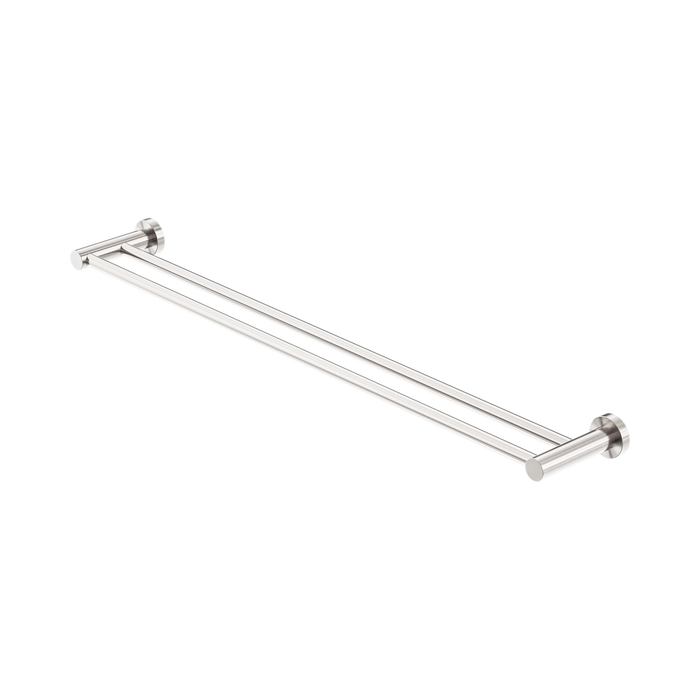 Nero Mecca Double Towel Rail 800mm - Brushed Nickel