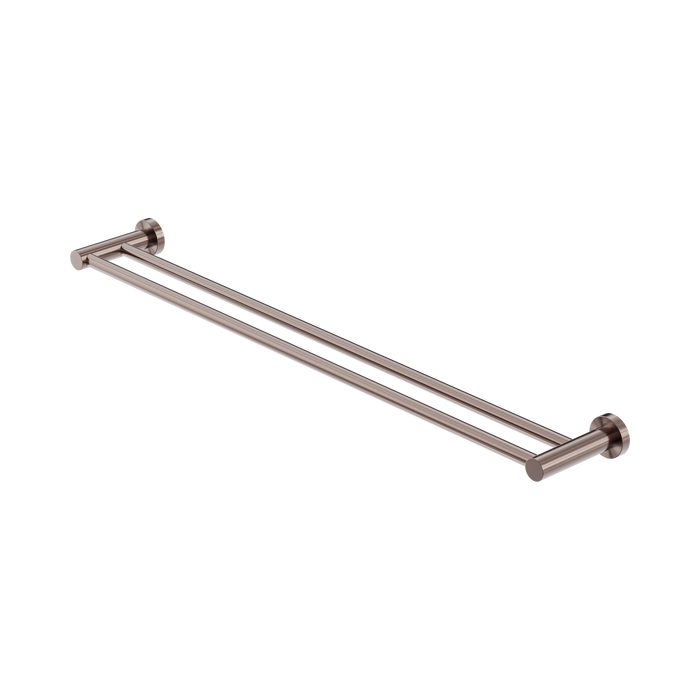 Nero Mecca Double Towel Rail 800mm - Brushed Bronze