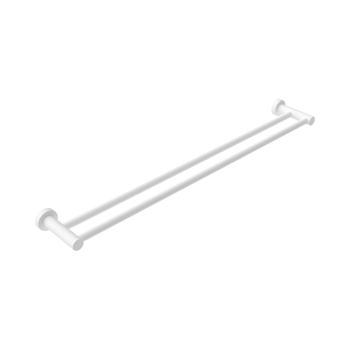 Nero Mecca Double Towel Rail 800mm - Matte White