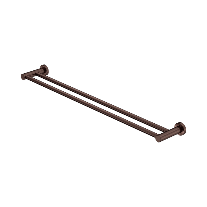 Nero Mecca Double Towel Rail 800mm - Rome Bronze