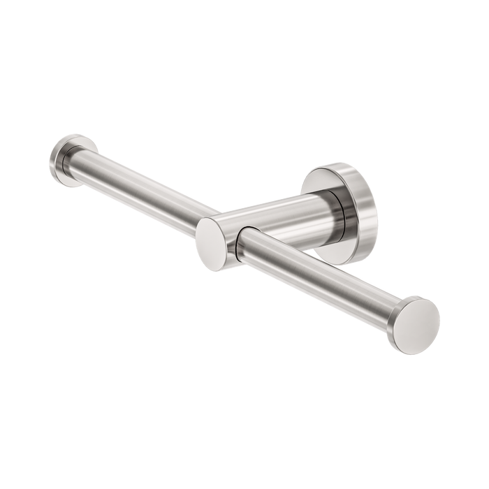 Nero Mecca Double Toilet Roll Holder - Brushed Nickel