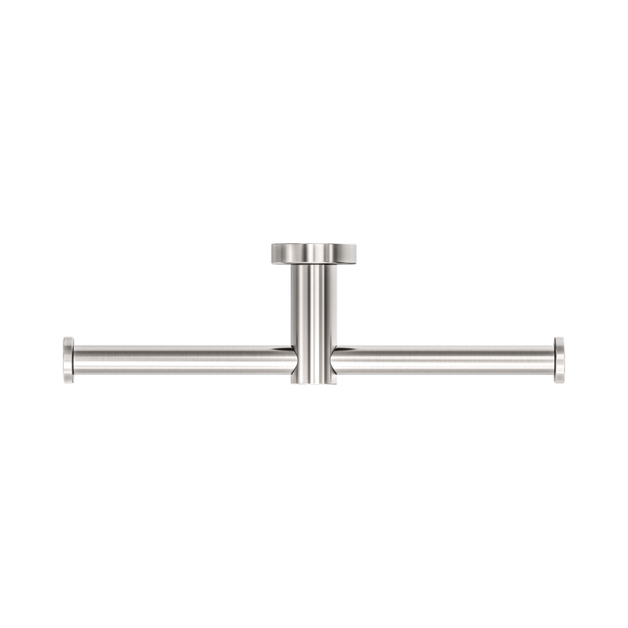 Nero NR1986dBN Mecca Double Toilet Roll Holder Brushed Nickel image 2 | SKU: NR1986DBN