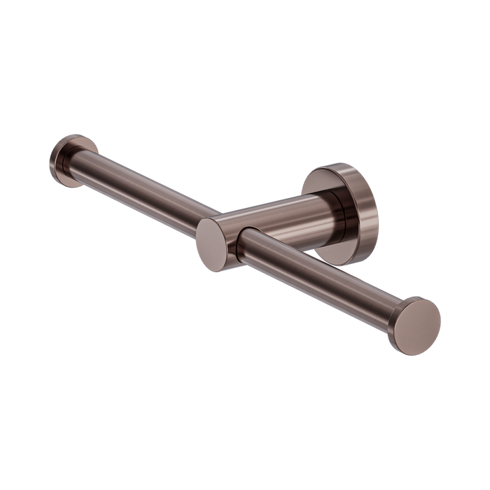 Nero Mecca Double Toilet Roll Holder - Brushed Bronze