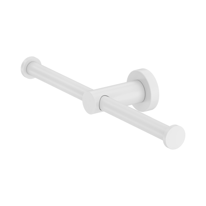 Nero Mecca Double Toilet Roll Holder - Matte White