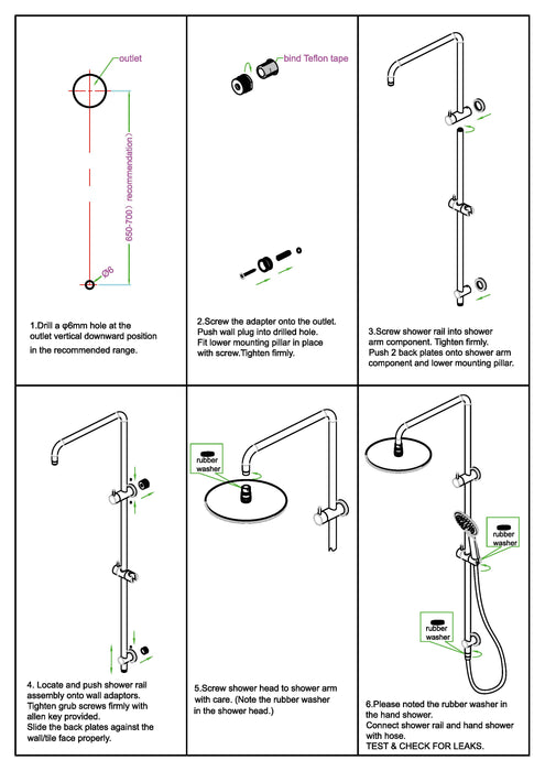 Nero Square Twin Shower Bottom Inlet