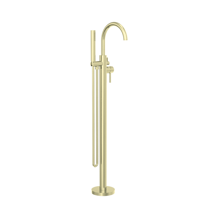 Nero Mecca Round Freestanding Mixer With Hand Shower - Brushed Gold