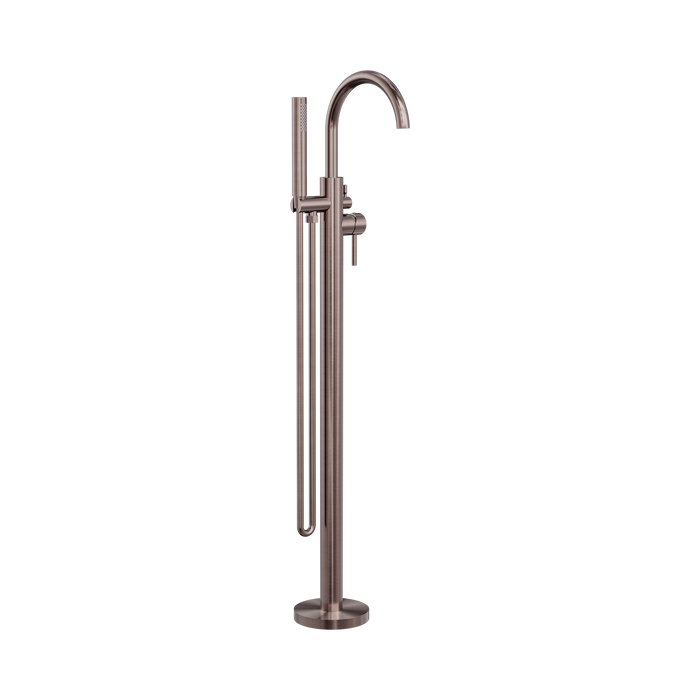 Nero Mecca Round Freestanding Mixer With Hand Shower - Brushed Bronze