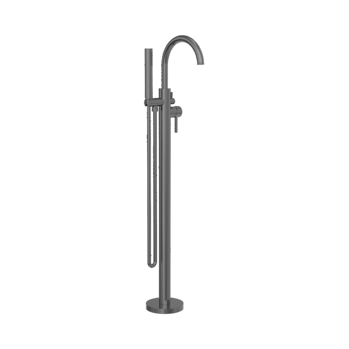 Nero Mecca Round Freestanding Mixer With Hand Shower - Gun Metal