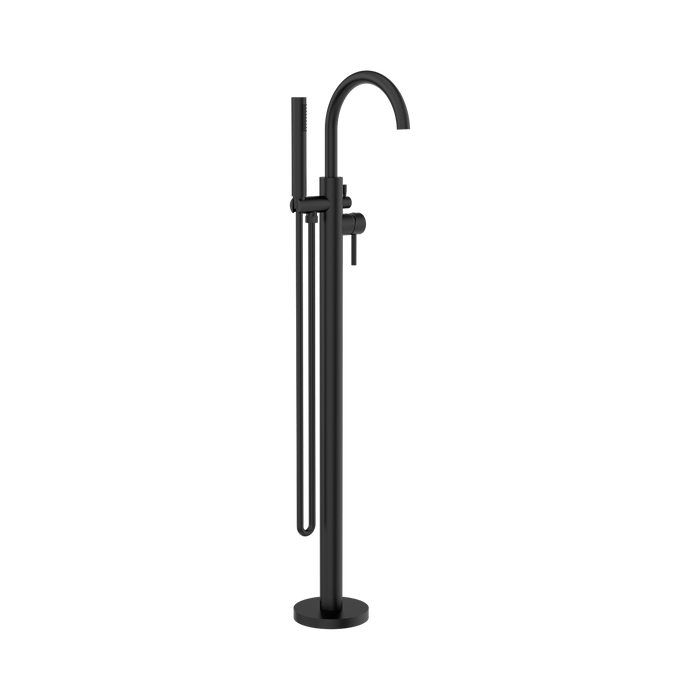 Nero Mecca Round Freestanding Mixer With Hand Shower - Matte Black