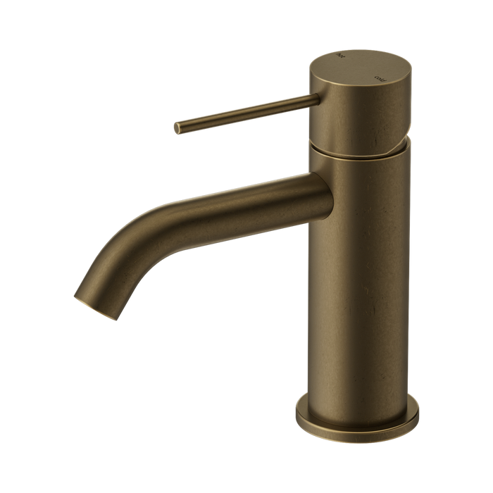 Nero Mecca Basin Mixer - Tumbled Antique Brass