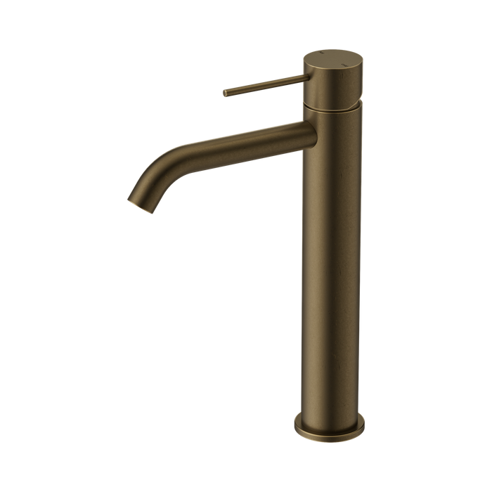 Nero Mecca Tall Basin Mixer - Tumbled Antique Brass