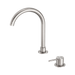Nero Mecca Hob Basin Mixer Round Swivel Spout - Brushed Nickel