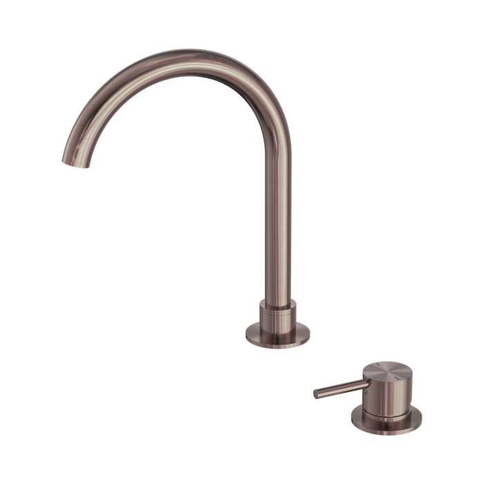 Nero Mecca Hob Basin Mixer Round Swivel Spout - Brushed Bronze