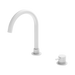 Nero Mecca Hob Basin Mixer Round Swivel Spout - Matte White