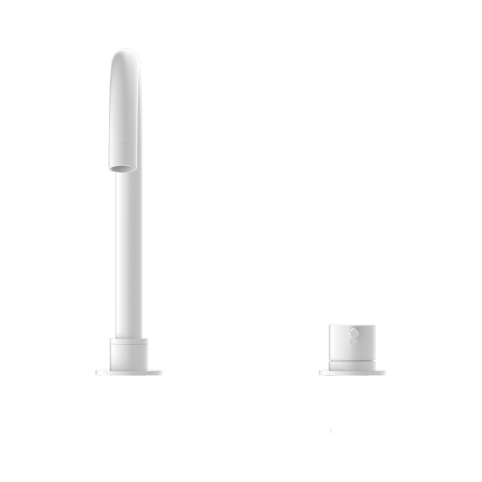 Nero NR221901bMW Mecca Hob Basin Mixer Round Swivel Spout Matte White image 3 | SKU: NR221901BMW
