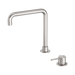 Nero Mecca Hob Basin Mixer Square Swivel Spout - Brushed Nickel