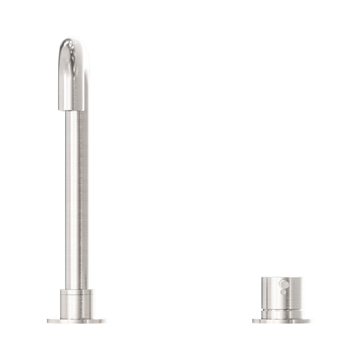 Nero NR221901cBN Mecca Hob Basin Mixer Square Swivel Spout Brushed Nickel image 2 | SKU: NR221901CBN