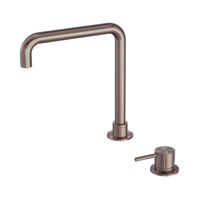 Nero Mecca Hob Basin Mixer Square Swivel Spout - Brushed Bronze