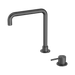 Nero Mecca Hob Basin Mixer Square Swivel Spout - Gun Metal