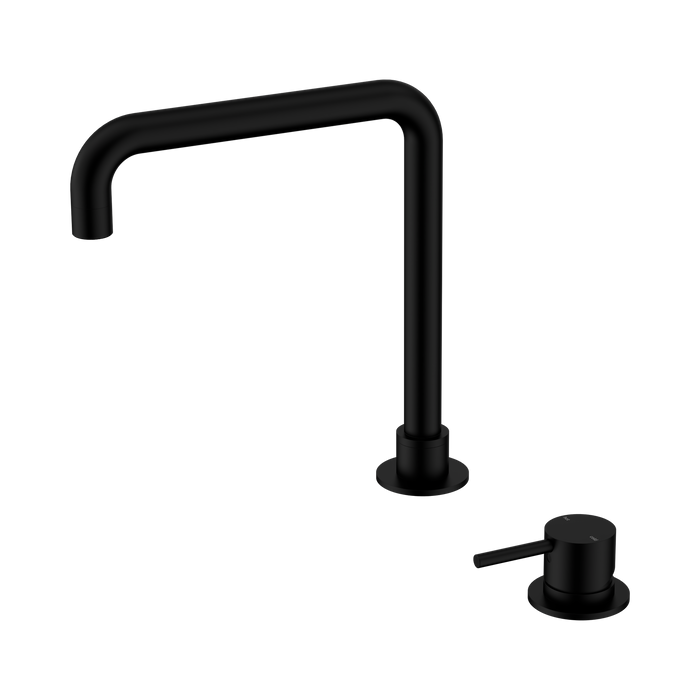 Nero Mecca Hob Basin Mixer Square Swivel Spout - Matte Black