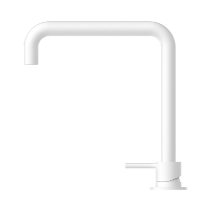 Nero NR221901cMW Mecca Hob Basin Mixer Square Swivel Spout Matte White image 2 | SKU: NR221901CMW