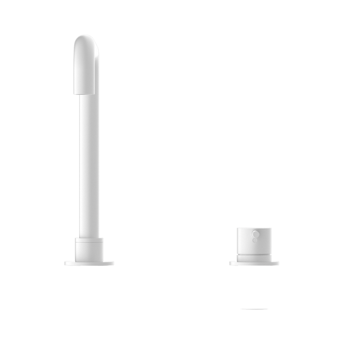 Nero NR221901cMW Mecca Hob Basin Mixer Square Swivel Spout Matte White image 3 | SKU: NR221901CMW