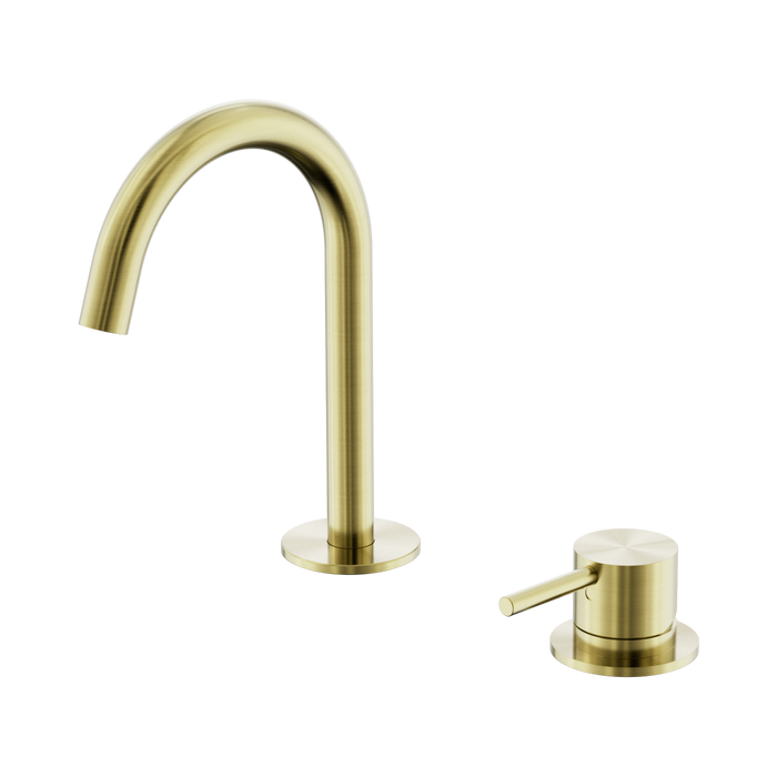 Nero Mecca Hob Basin Mixer Set Arc Spout - Brushed Gold
