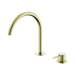 Nero Mecca Hob Bath/Kitchen Mixer Set Arc Spout - Brushed Gold