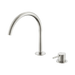 Nero Mecca Hob Bath/Kitchen Mixer Set Arc Spout - Brushed Nickel