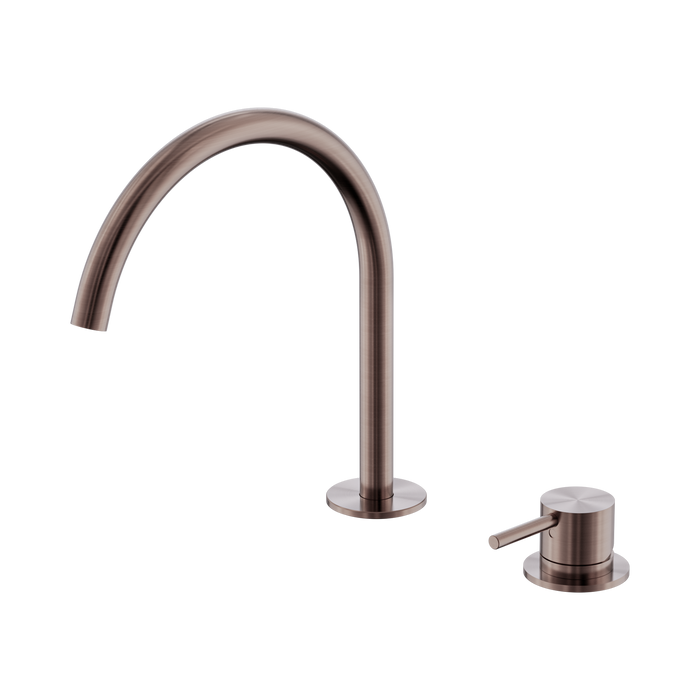 Nero Mecca Hob Bath/Kitchen Mixer Set Arc Spout - Brushed Bronze