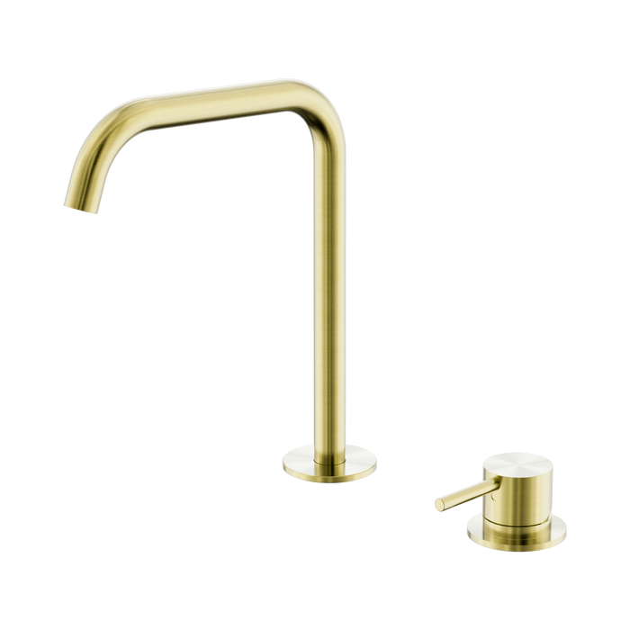 Nero Mecca Hob Bath/Kitchen Mixer Set Edge Spout - Brushed Gold