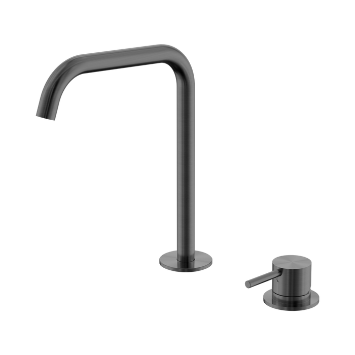 Nero Mecca Hob Bath/Kitchen Mixer Set Edge Spout - Gun Metal