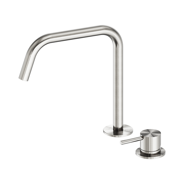 Nero Mecca Hob Bath/Kitchen Mixer Set Edge Spout II - Brushed Nickel