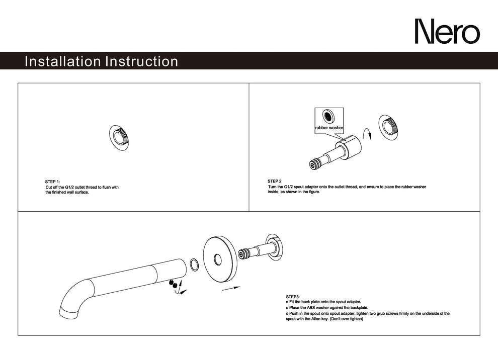 Nero Mecca Basin/Bath Spout Only 160mm